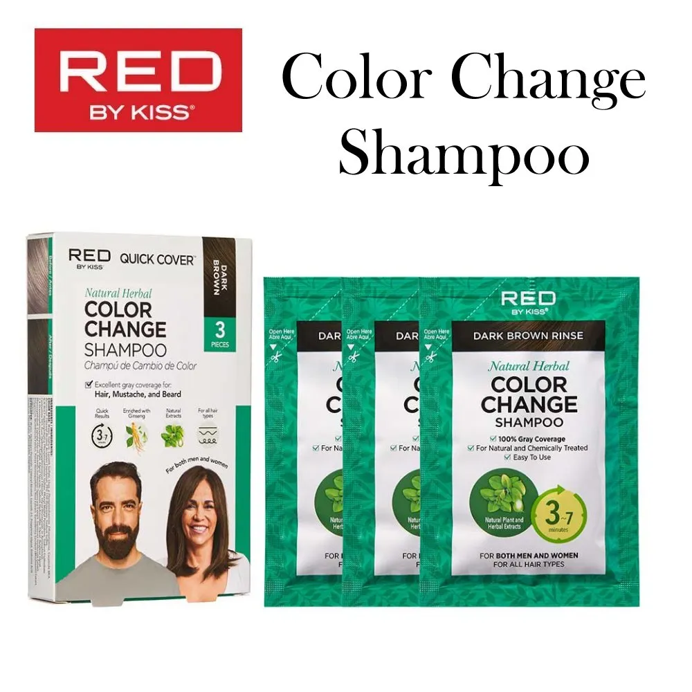 Natural Herbal Color Change Shampoo, 3 pouches
