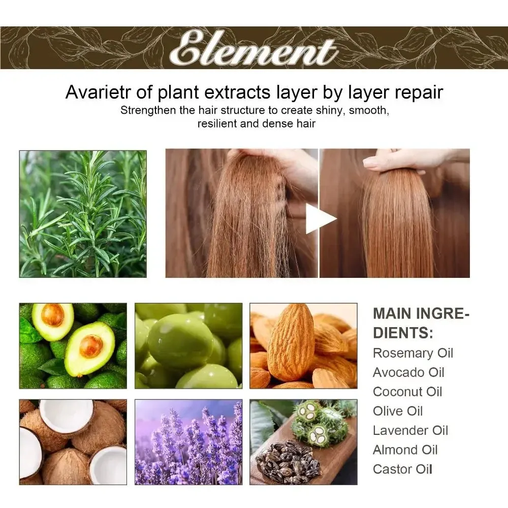Natural Nourishing Rosemary Oil Veganic Lavender for Dry Damaged Hair Smoothing Promotes Hair Growth