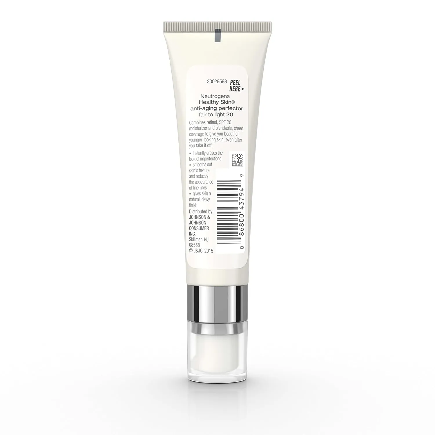 Neutrogena Retinol Treatment and Tinted Facial Moisturizer, Healthy Skin Anti-Aging Perfector with Broad Spectrum SPF 20 Sunscreen with Titanium Dioxide, 20 Fair to Light, 1 fl. oz