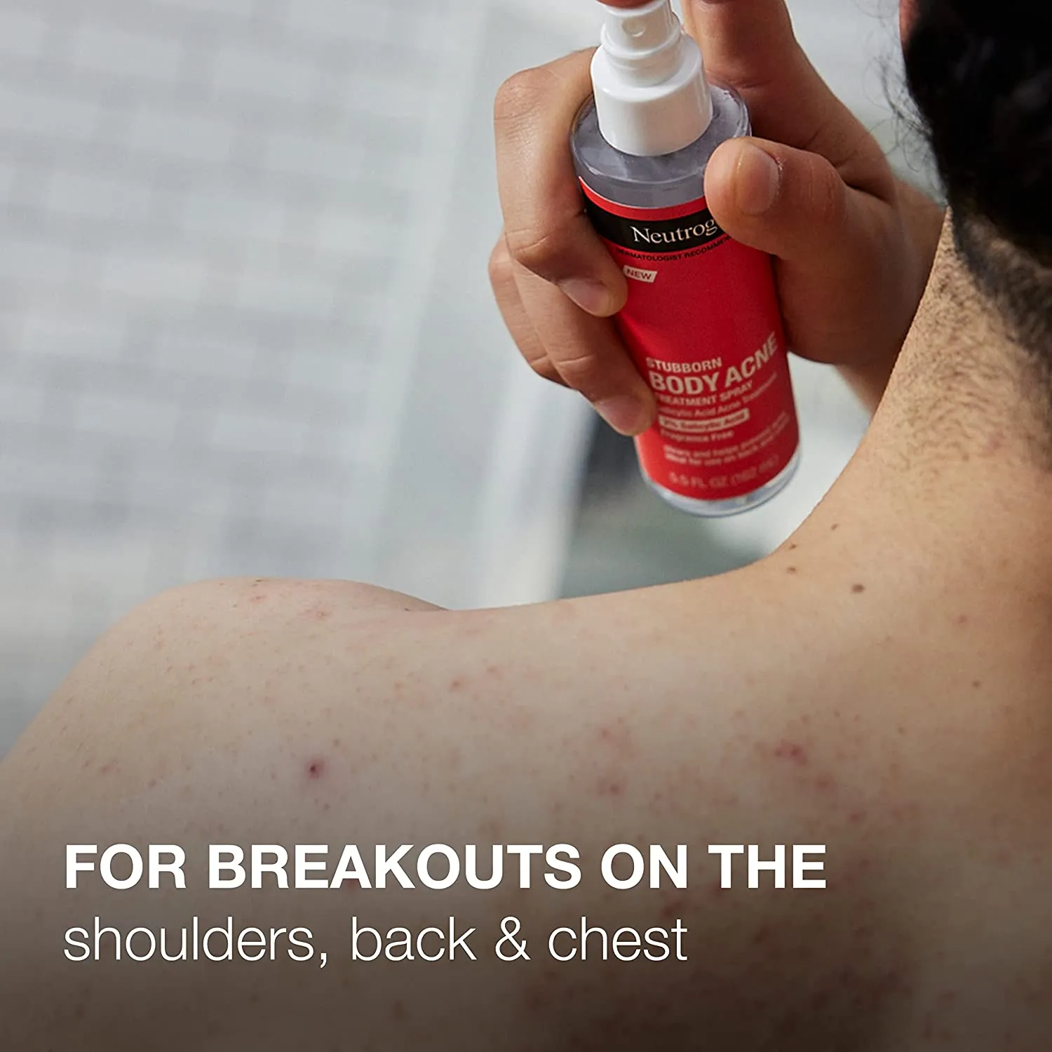 NEUTROGENA Stubborn Body Acne Treatment spray 2% Salicylic Acid Fragrance Free مست لعلاج حبوب الجسم