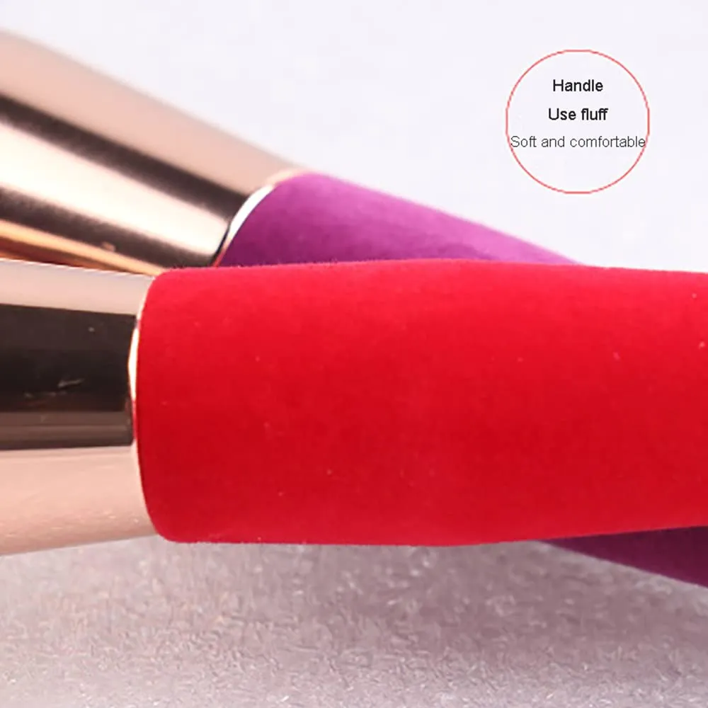 New Single Flocking Craft Makeup Brush Thick Aluminum Tube Loose Powder Brush Blush Brush Beauty Tool Makeup Loose Powder Brush Fibre Hair is Soft For Professional Makeup Artists (No. 2 red)