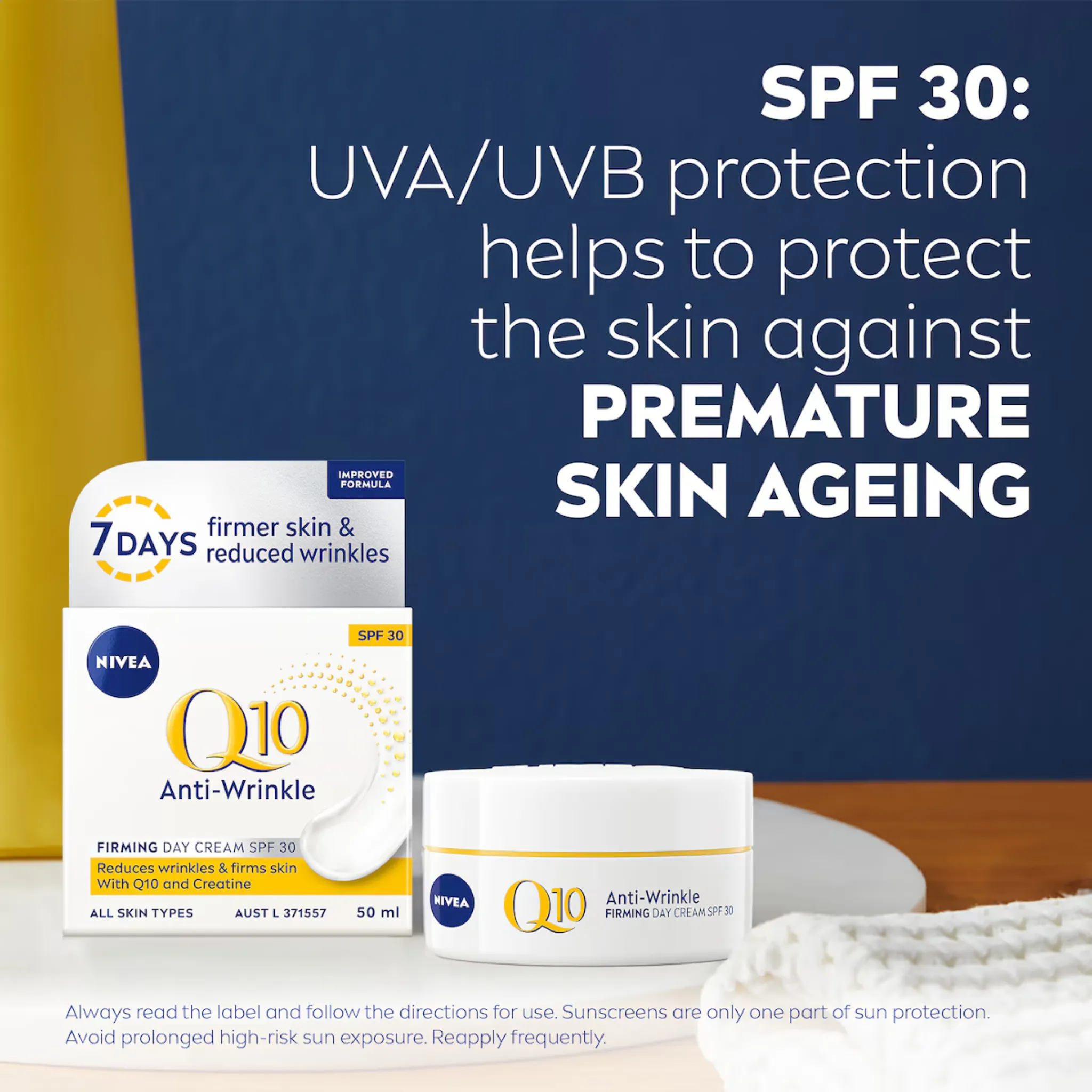 Nivea Q10 Anti Wrinkle Day Cream Anti Ageing Moisturiser Spf30 (Australia) 50mL