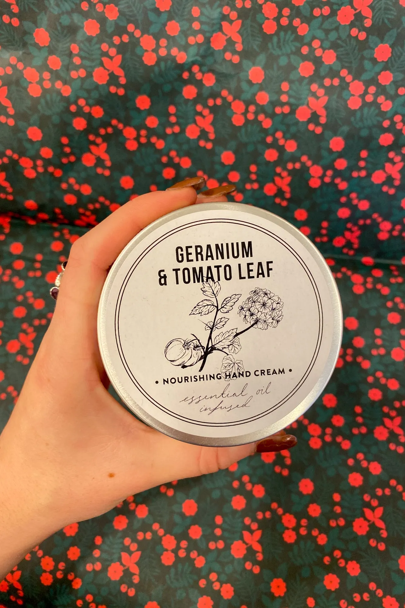 Norfolk Natural Living 100ml Geranium & Tomato Leaf Hand Cream Tin