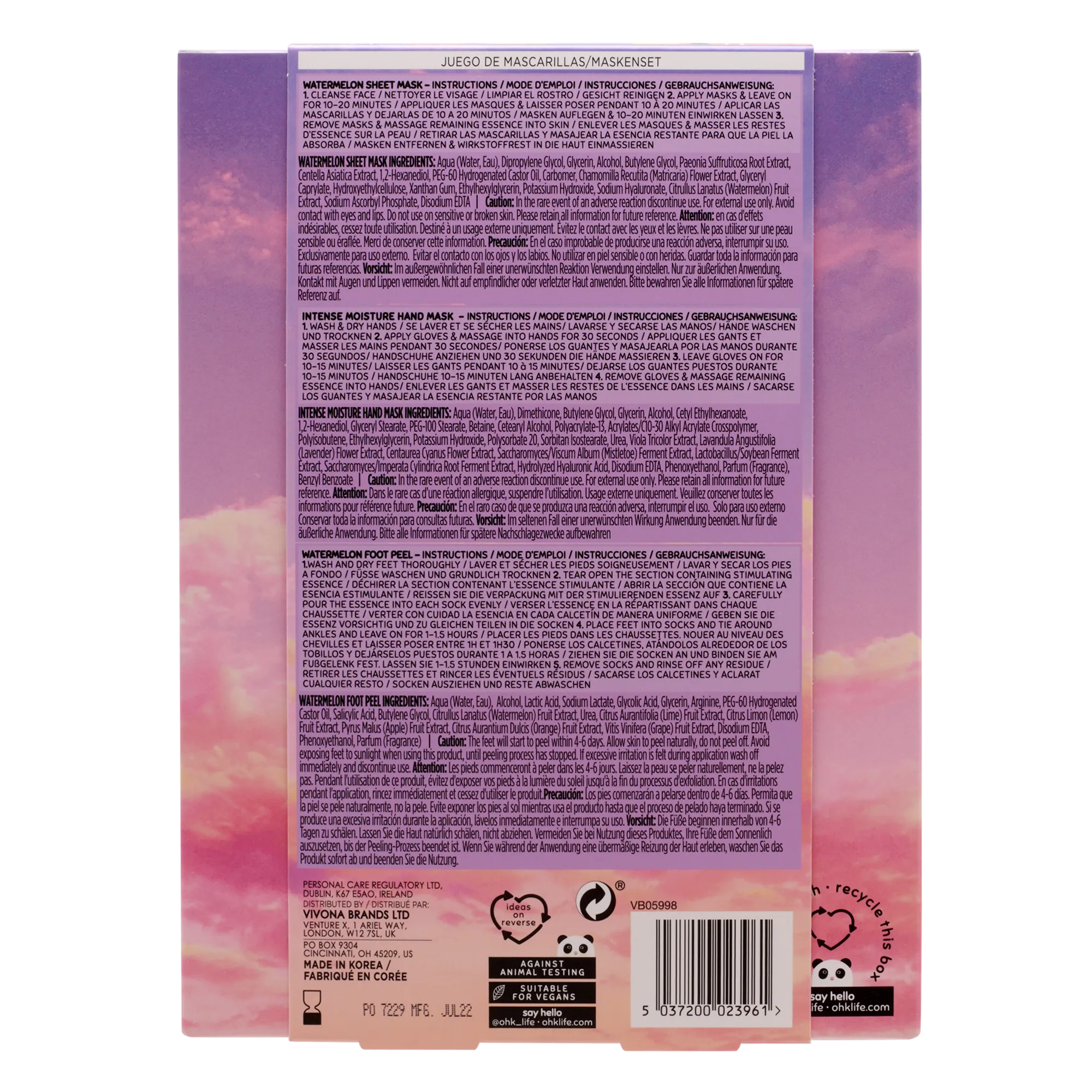 Oh K! Head To Toe Glow Mask & Peel Pamper Set