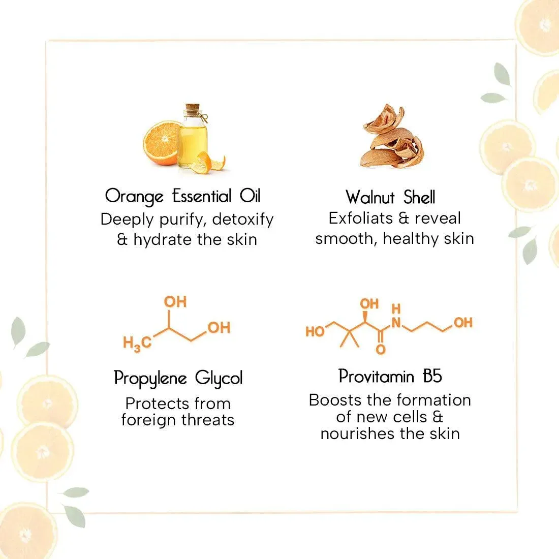 Orange Gel Scrub, Vitamin C Enriched, Walnut Shell, Natural Exfoliation, Removes Dead Cells, Brightening, Rejuvenating, Refreshing, Soothing & Detox