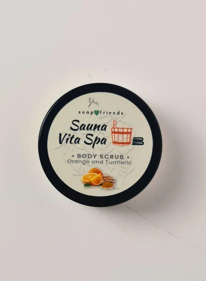 Orange Turmeric Powder Salt Body Scrub | 50ml for Sauna and Steam Bath Glow