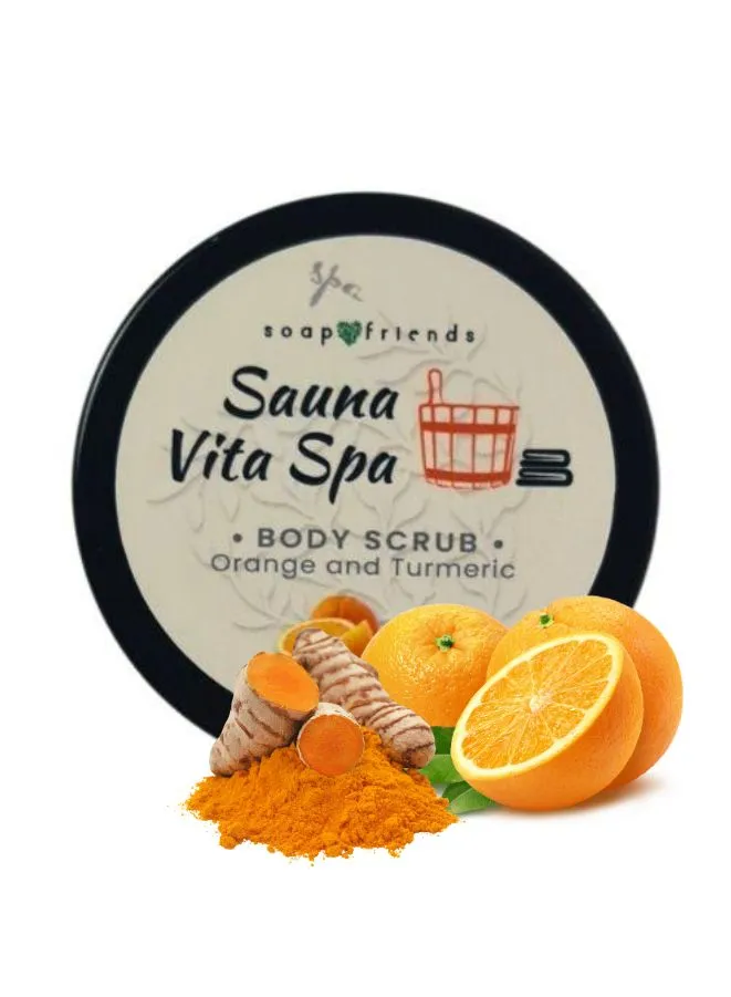 Orange Turmeric Powder Salt Body Scrub | 50ml for Sauna and Steam Bath Glow