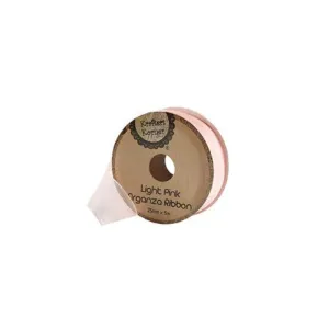 Organza Light Pink Ribbon - 25mm x 5m