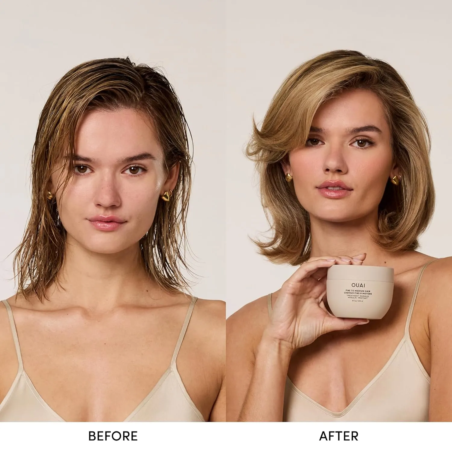 OUAI Fine to Medium Hair Treatment Masque - Hydrating Hair Mask to Help Repair Strands & Increase Shine - With Shea Butter, Keratin and Panthenol - Paraben, Phthalate & Sulfate Free (8 Fl Oz)