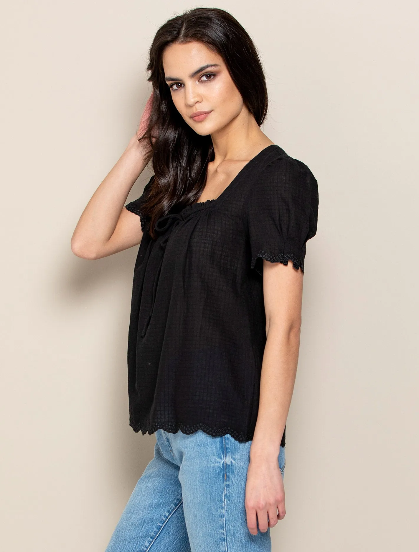 Penelope Square Neck Embroidered Blouse