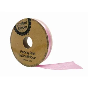 Peony Pink Satin Ribbon - 1cm x 10m