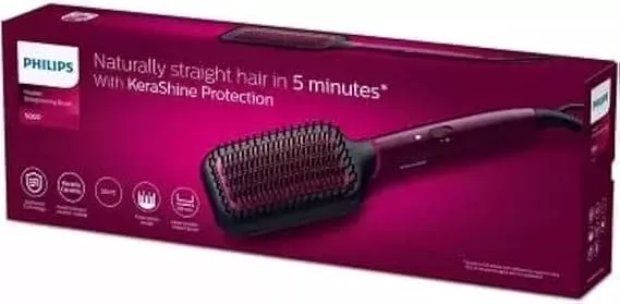 Philips Silk Protect Hair Straightener Brush - Sleek, Gentle Styling