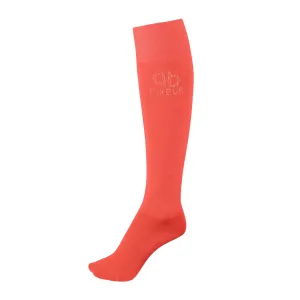 Pikeur Rhinestud Knee Socks - Coral Red