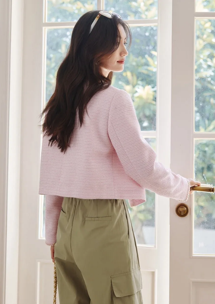 PINK SQUARE NECK SHORT JACKET
