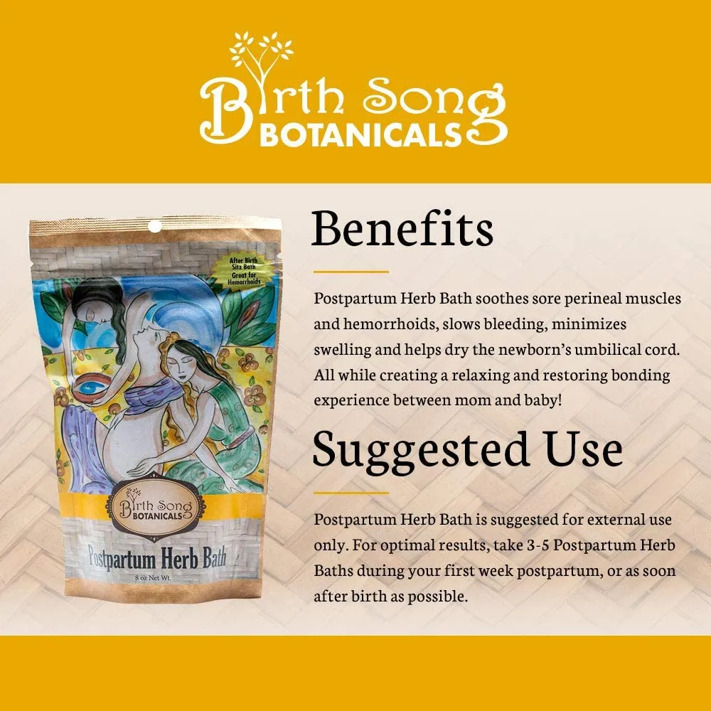 Postpartum Herb Bath For Perineal Care, Soothe Hemorrhoids and After Birth Support for Mom and Baby 8 oz.
