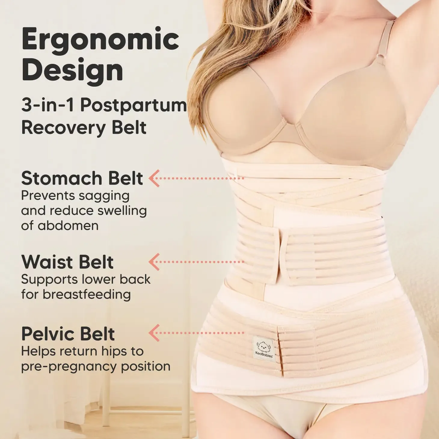 Revive 3 in 1 Postpartum Belt (Midnight Black,M/L)