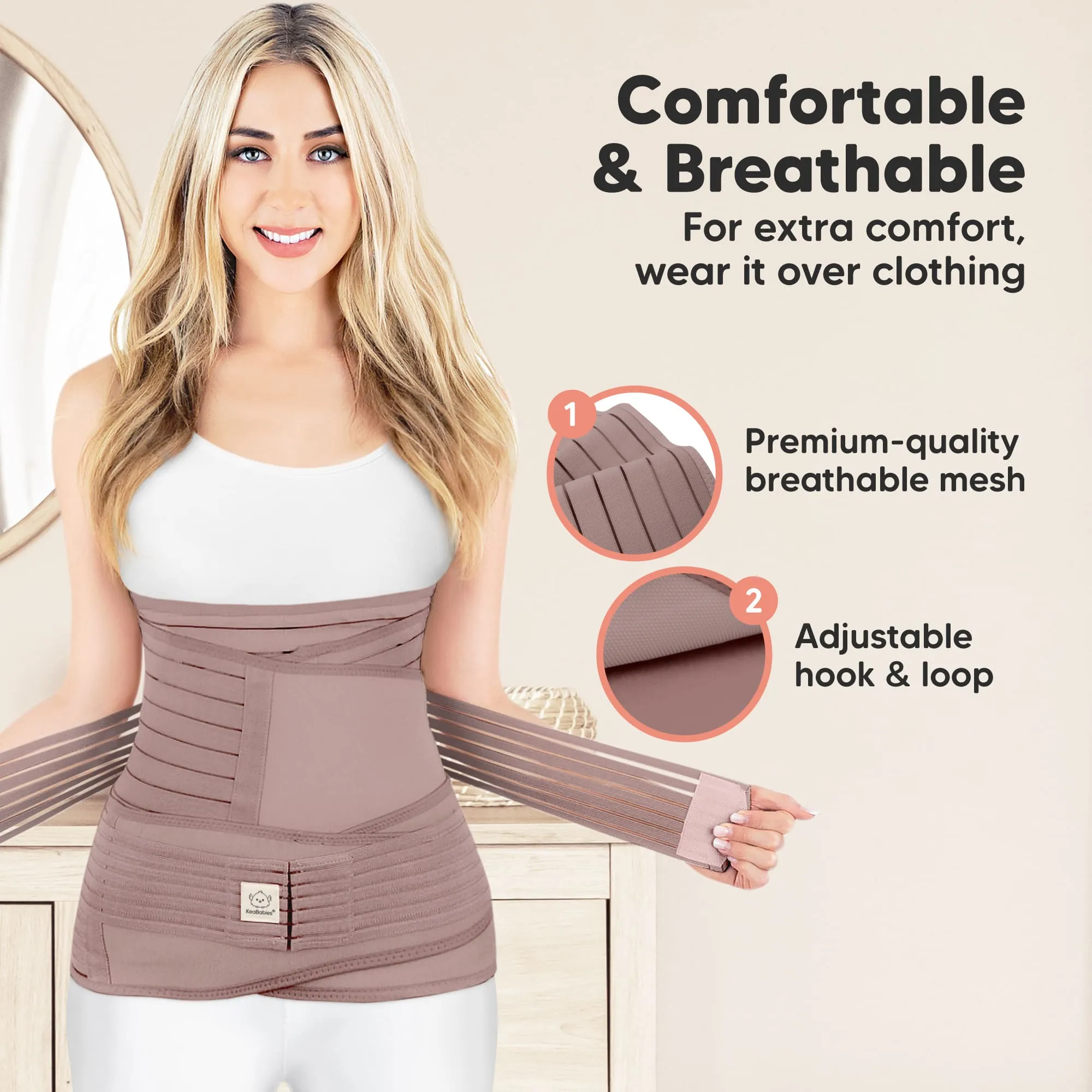 Revive 3-in-1 Postpartum Recovery Support Belt (Dusty Plum)