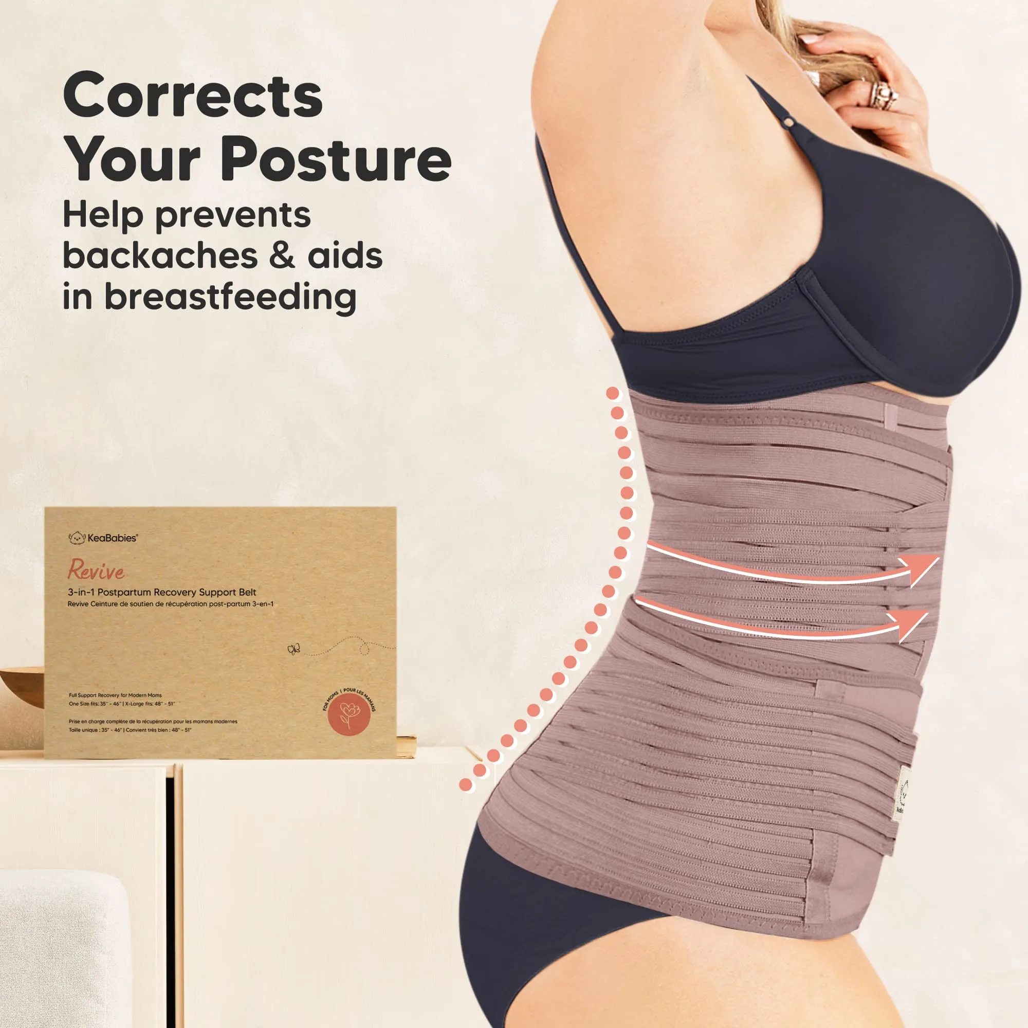 Revive 3-in-1 Postpartum Recovery Support Belt (Dusty Plum)
