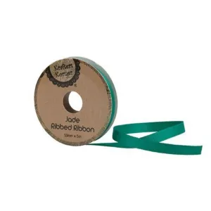 Ribbed Jade Ribbon - 10mm x 5m