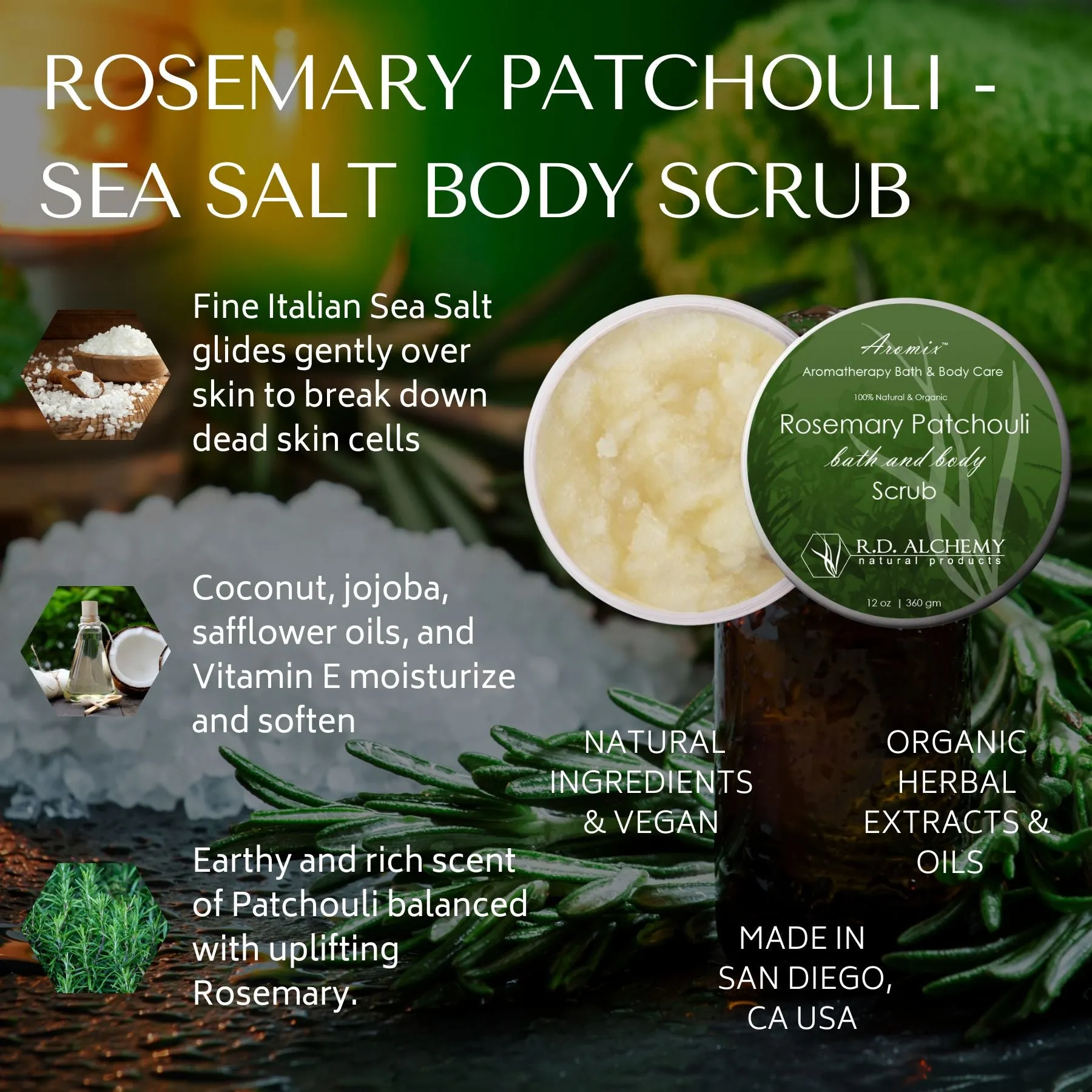 Rosemary Patchouli - Sea Salt Body Scrub