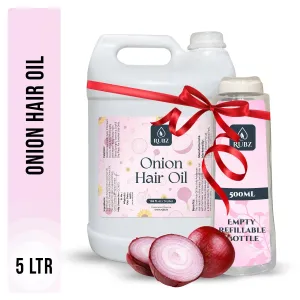 Rubz Onion Hair Oil | Enriched with Onion Oil & Fenugreek Extract | For Healthy Hair & Scalp Nourishment | 5 Litre