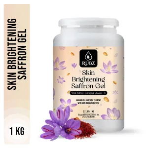 Rubz Skin Brightening Saffron Gel 1 Kg | Natural Gel for Body & Face Moisturizing, Hair Gel, Multipurpose Beauty Skin Gel, Acne Scars, Glowing & Radiant Skin Treatment | For Spa & Salon