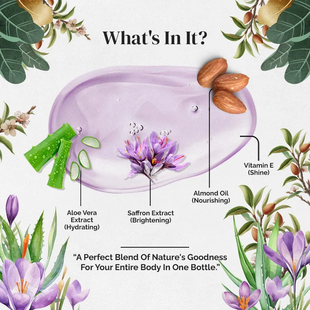 Rubz Skin Brightening Saffron Gel 1 Kg | Natural Gel for Body & Face Moisturizing, Hair Gel, Multipurpose Beauty Skin Gel, Acne Scars, Glowing & Radiant Skin Treatment | For Spa & Salon