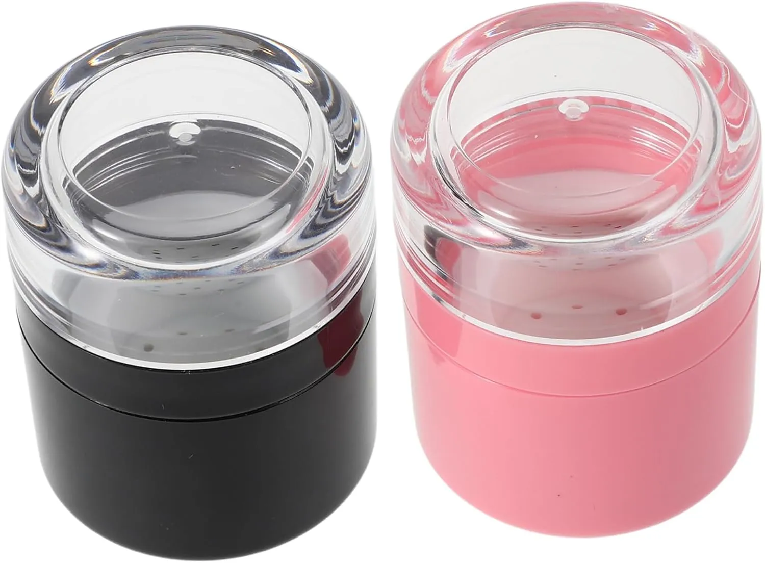 SAFIGLE 2pcs Refillable Powder Box with Mirror Sponge Applicator Portable Loose Powder Case for Oil Control Hairline Coverage Stylish Travel Container