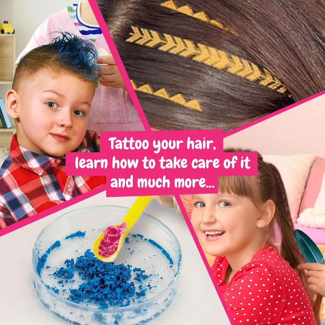 Science4you Hair Studio ,Hair Accessories Gift Set with Temporary Hair Dye for Kids