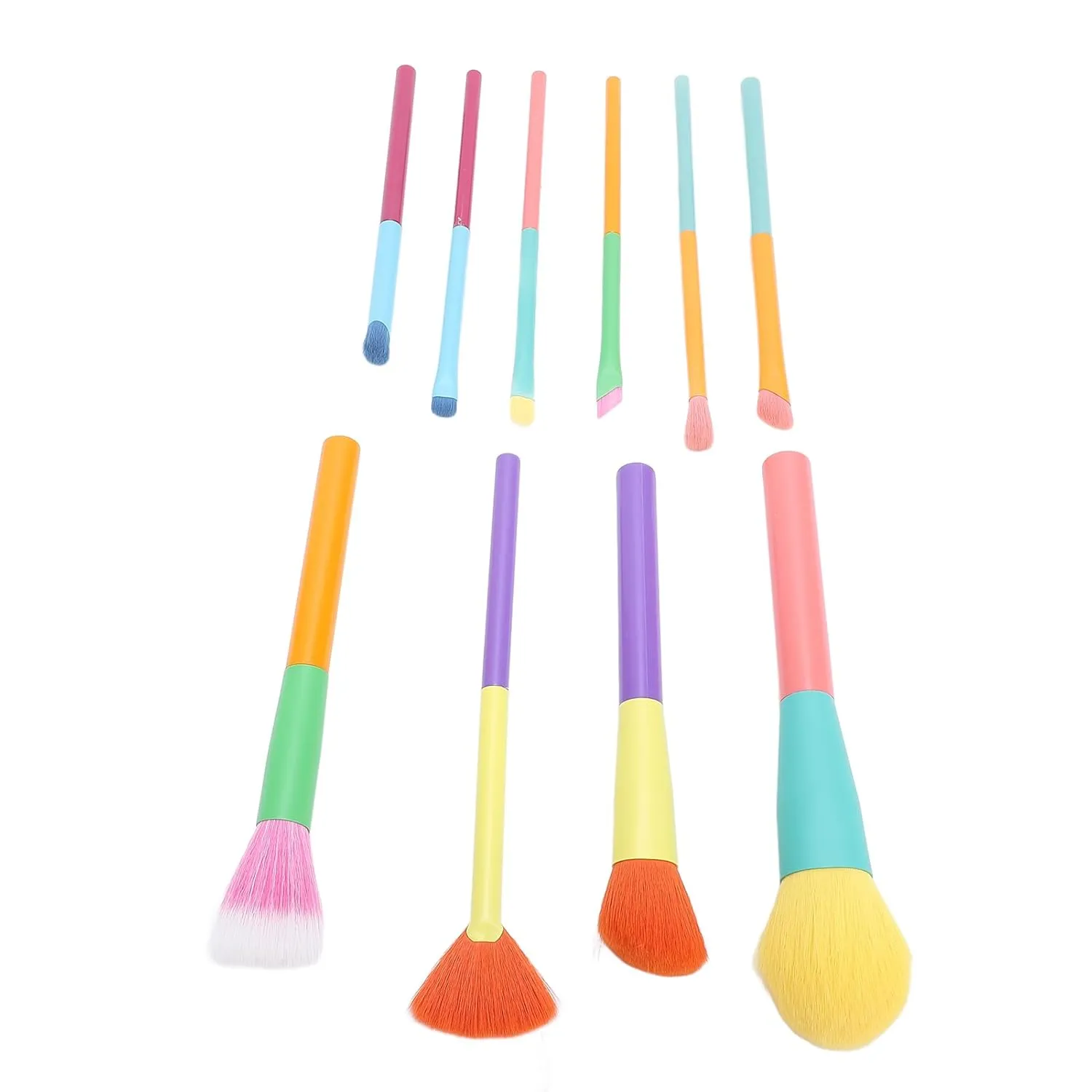 Soft Nylon Hair Colorful Cosmetic Makeup Brush Set for Loose Powder Blush Eyeshadow Contouring, Dense Hair Volume, Fine Workmanship, Multifunction, Eye Makeup, Oblique Design