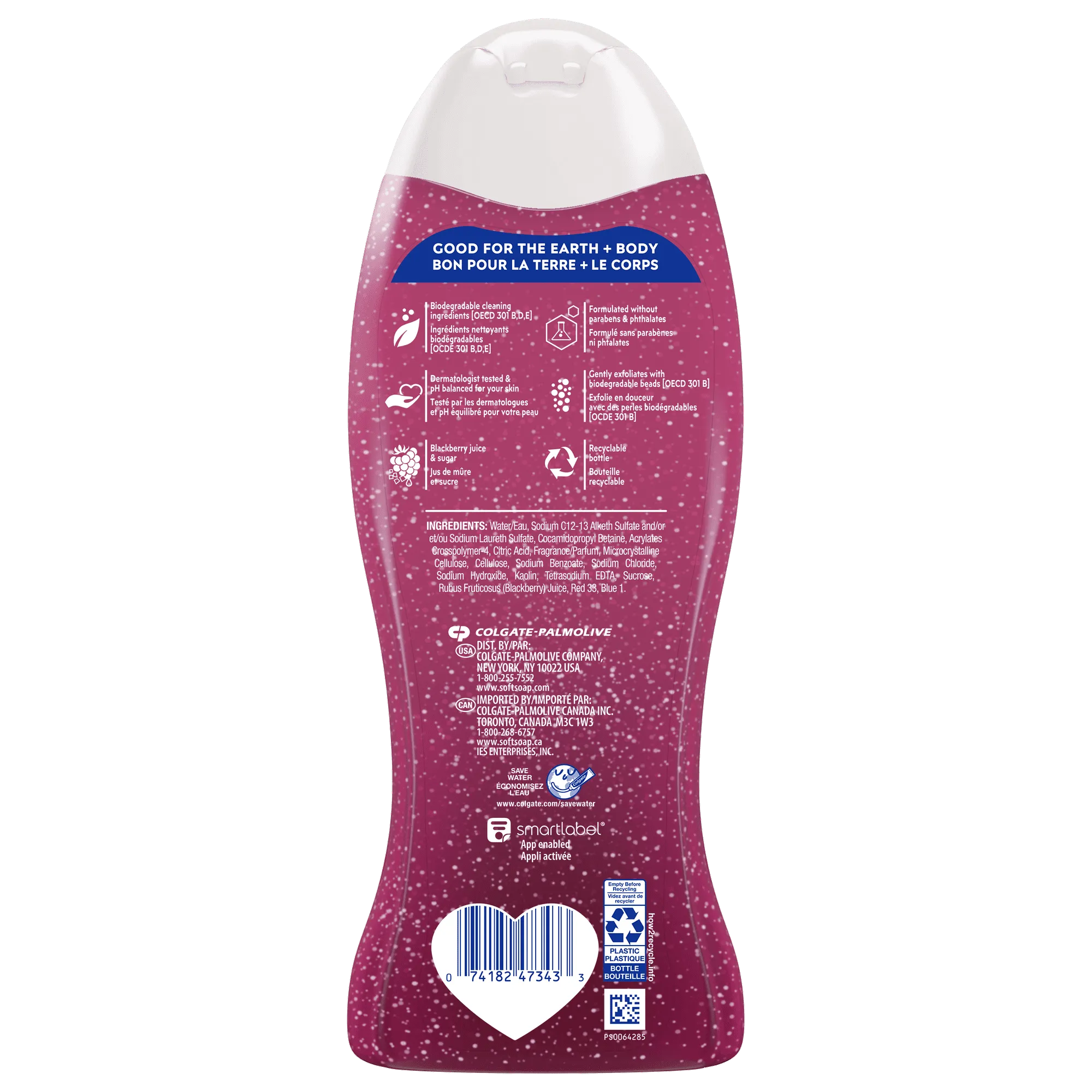 Softsoap Exfoliating Body Wash, Blackberry Sugar - 20 Fluid Ounce