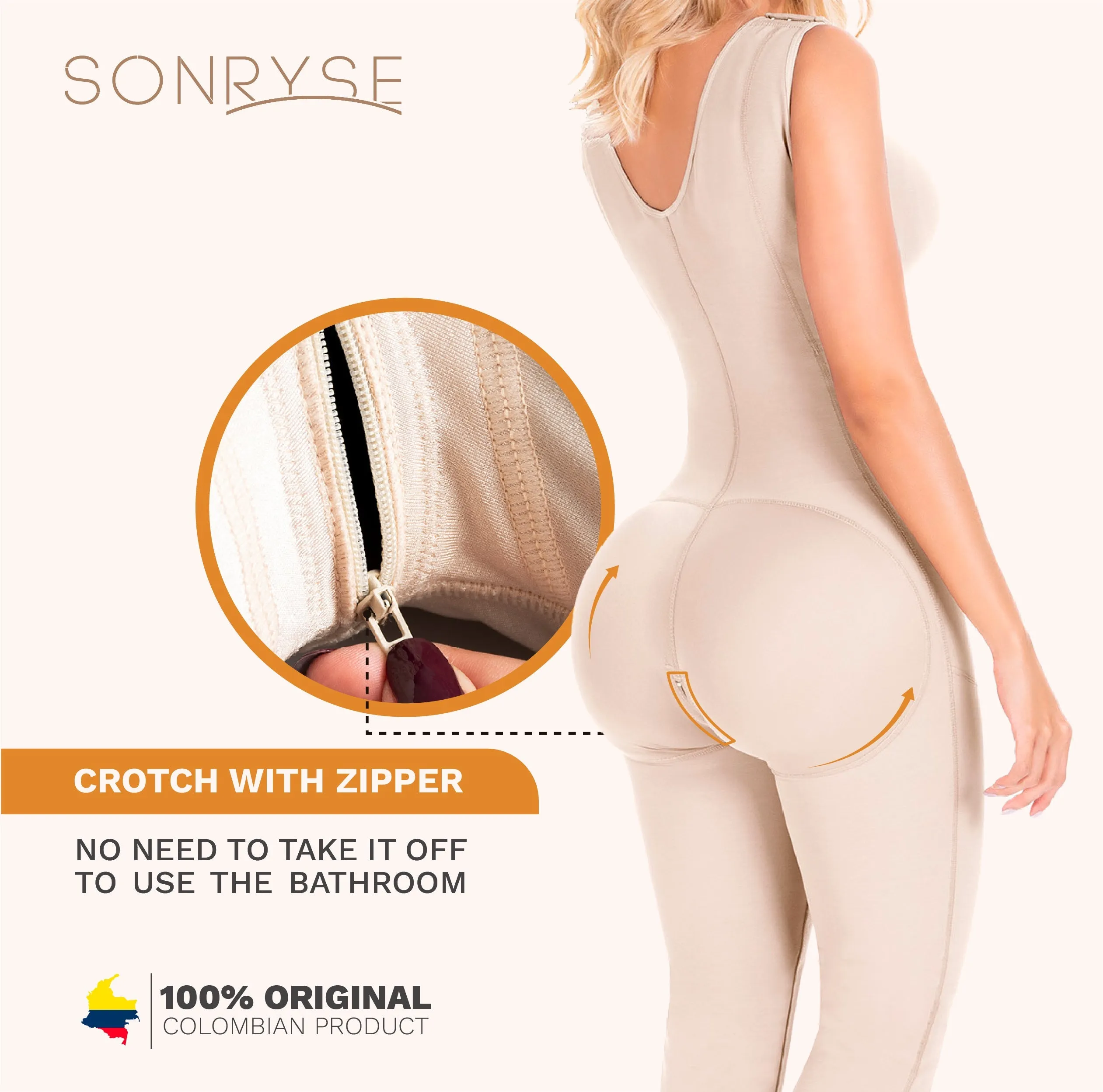 SONRYSE 054BF Tummy Control Butt Lifting Effect Full Body Shaper