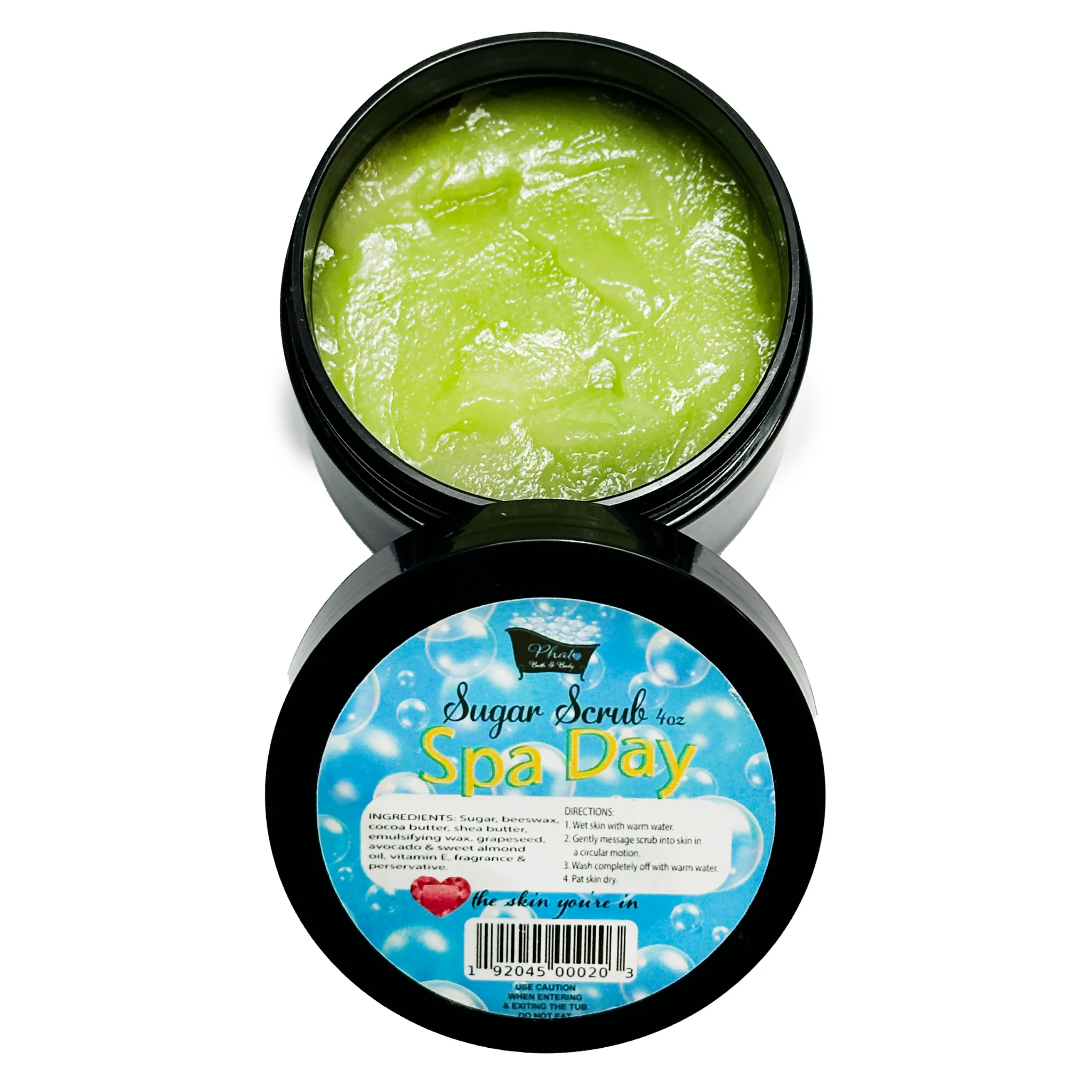 Spa Day Whipped Shea Sugar Scrub Cocoa Butter Mint Lemon Eucalyptus 4 oz