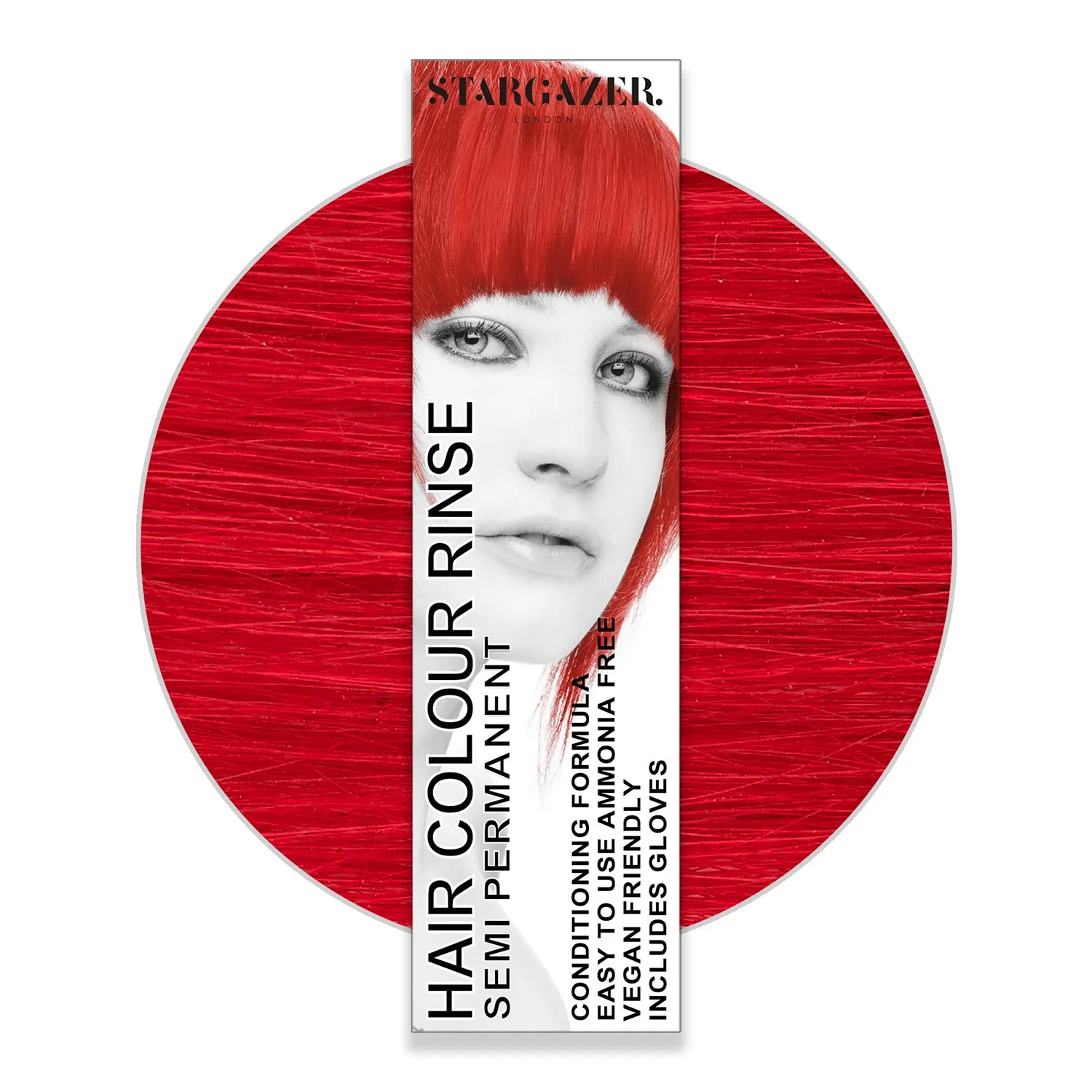 Stargazer Vegan Semi-Permanent Hair Color In Foxy Red, Cruelty Free & Ammonia Free Conditioning Super Vibrant Long Lasting Hair Dye Made In The UK. Same Great Formula Since 1984, Includes Disposable Gloves For Application, 2.37 fl. oz. 3