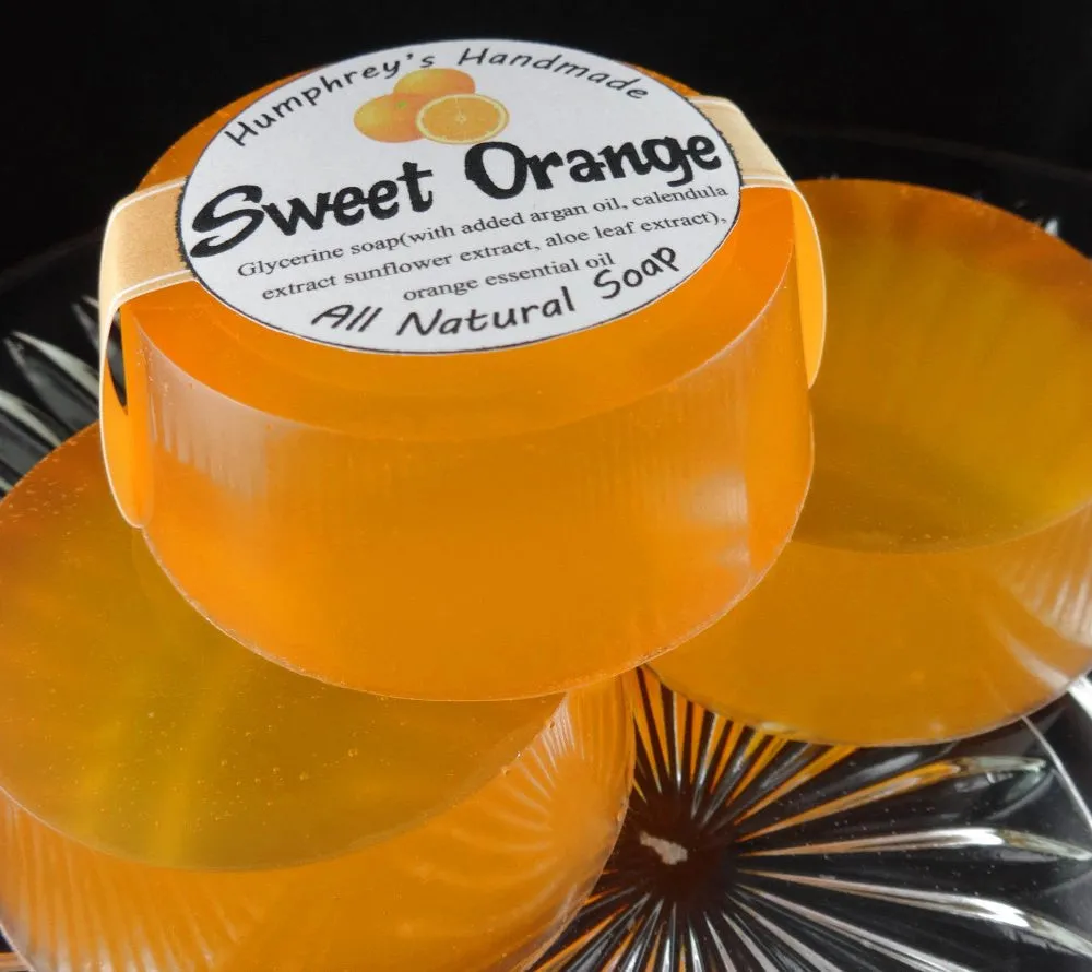 SWEET ORANGE Soap | Essential Oil | Shave Soap | Body Bar | Shampoo Puck