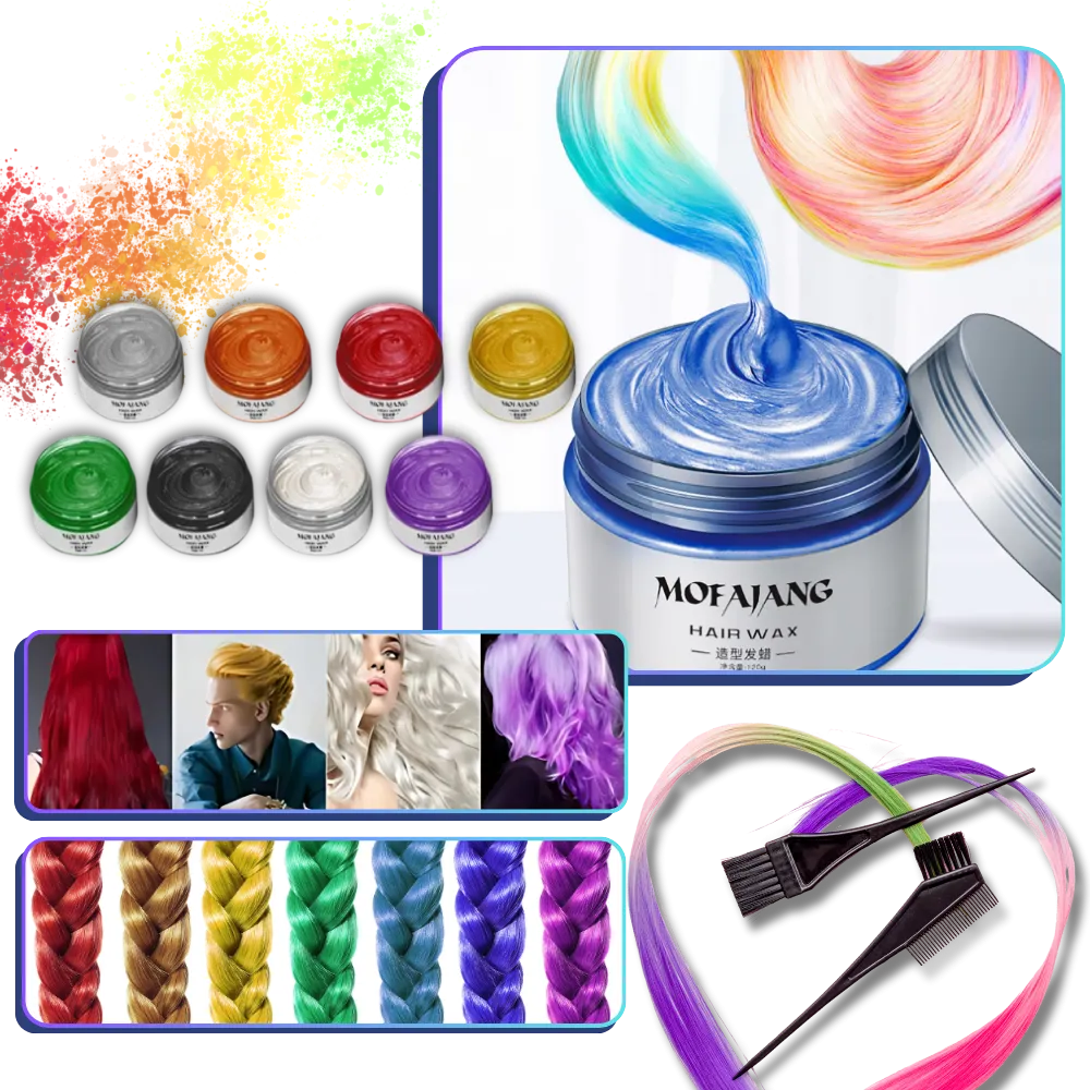 Temporary Vibrant Hair Wax Coloring