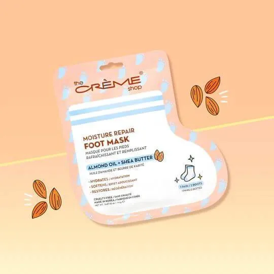 The Creme Shop Moisture Repair Foot Mask | Almond Oil   Shea Butter