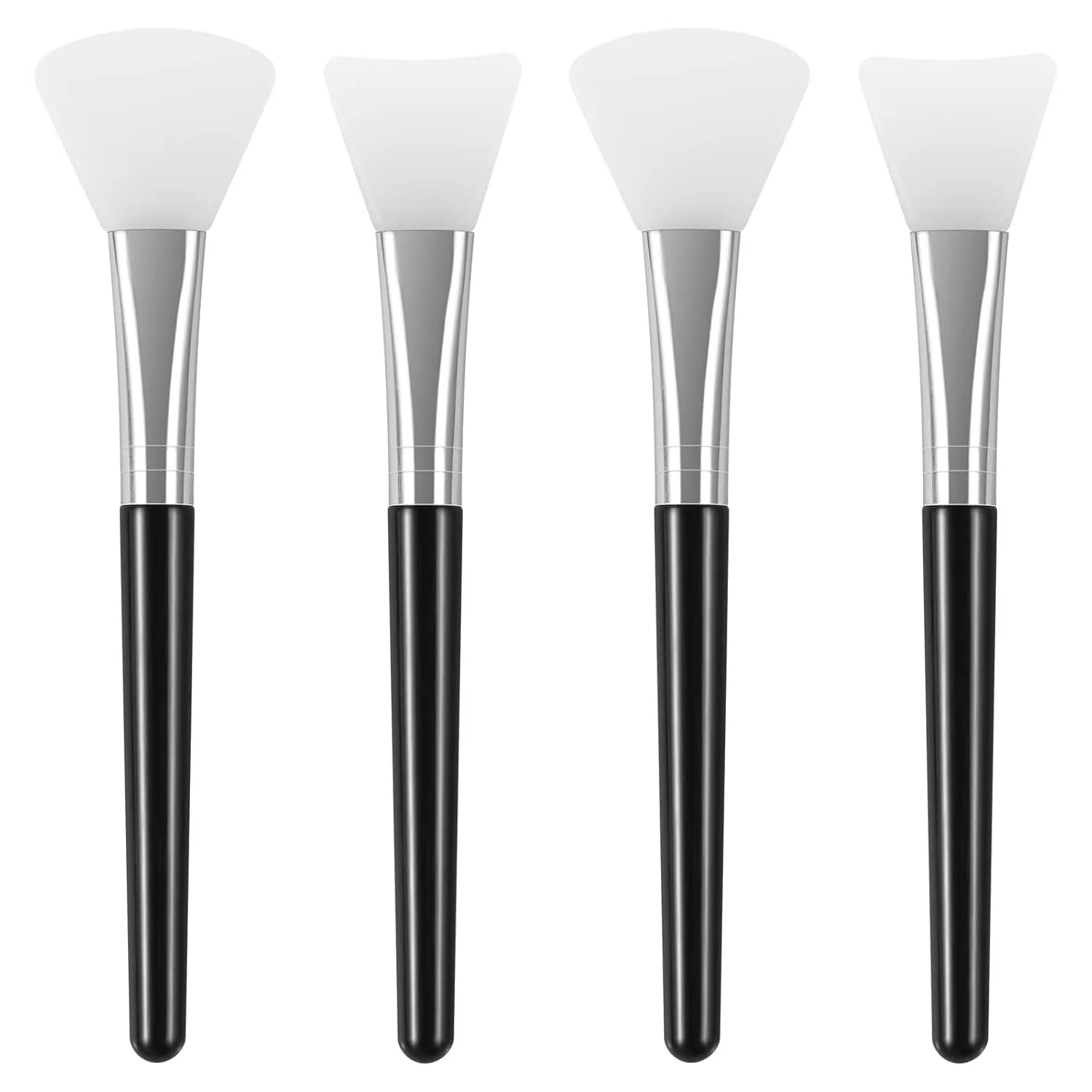 tifanso 4PCS Silicone Face Mask Brush Applicator, Flexible Silicone Brush for Face for Mud, Clay, DIY Mask, Body Lotion, BB Cream (Black)