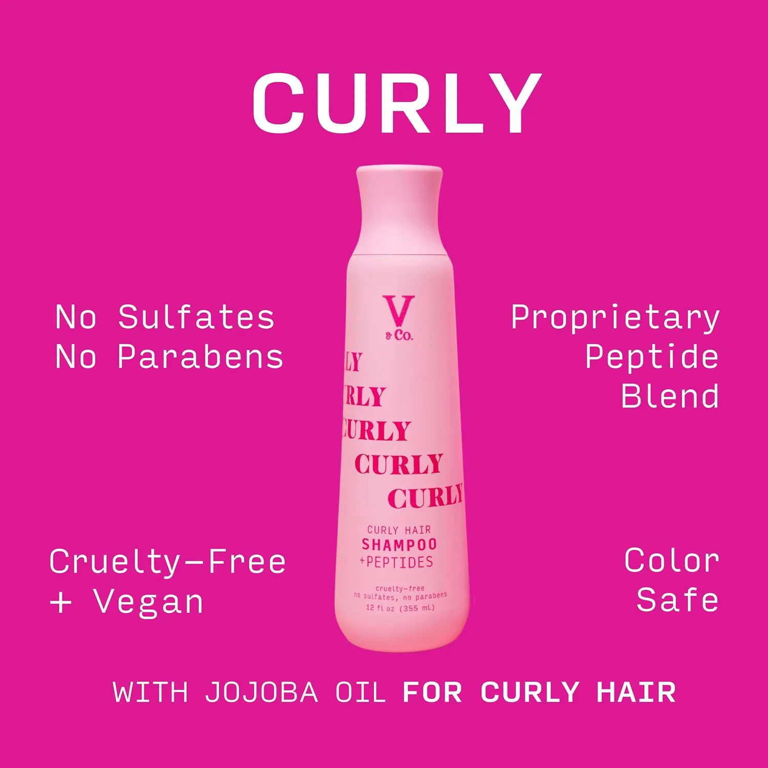 V & CO curly hair conditioner   peptides curlty free no sulfates no parabens بلسم الشعر الكيرلي