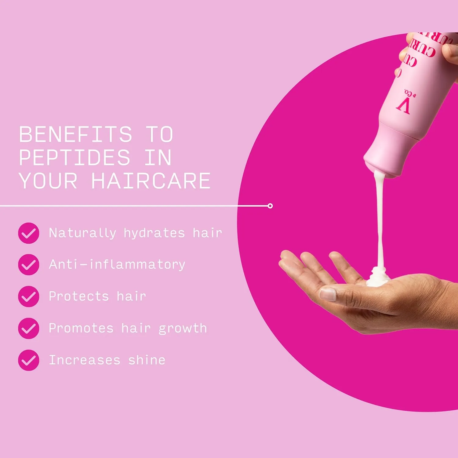 V & CO curly hair conditioner   peptides curlty free no sulfates no parabens بلسم الشعر الكيرلي