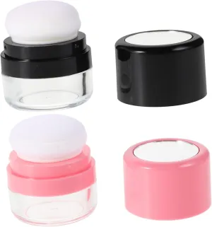 VALICLUD 2pcs Refillable Powder Box with Mirror for Loose Powder and Dry Shampoo Travel-friendly Container for Daily Use Oil Control and Volumizing Hairline