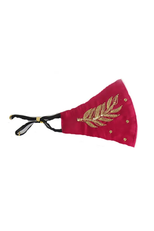 Whe Pink Festive Hand-embroidered Mask