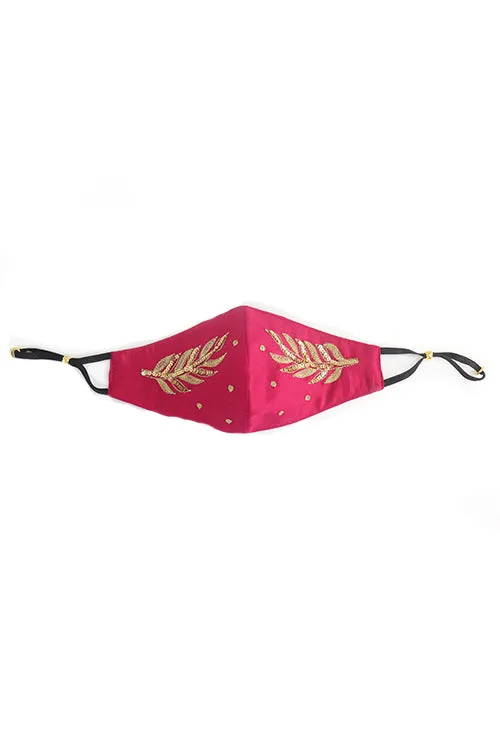 Whe Pink Festive Hand-embroidered Mask