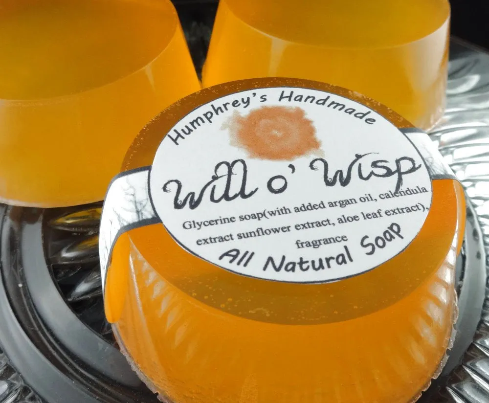 WILL O WISP Soap | Women's Glycerin Soap | Mango | Strawberries | Grapefruit | Freesia | Amber | Shave Soap