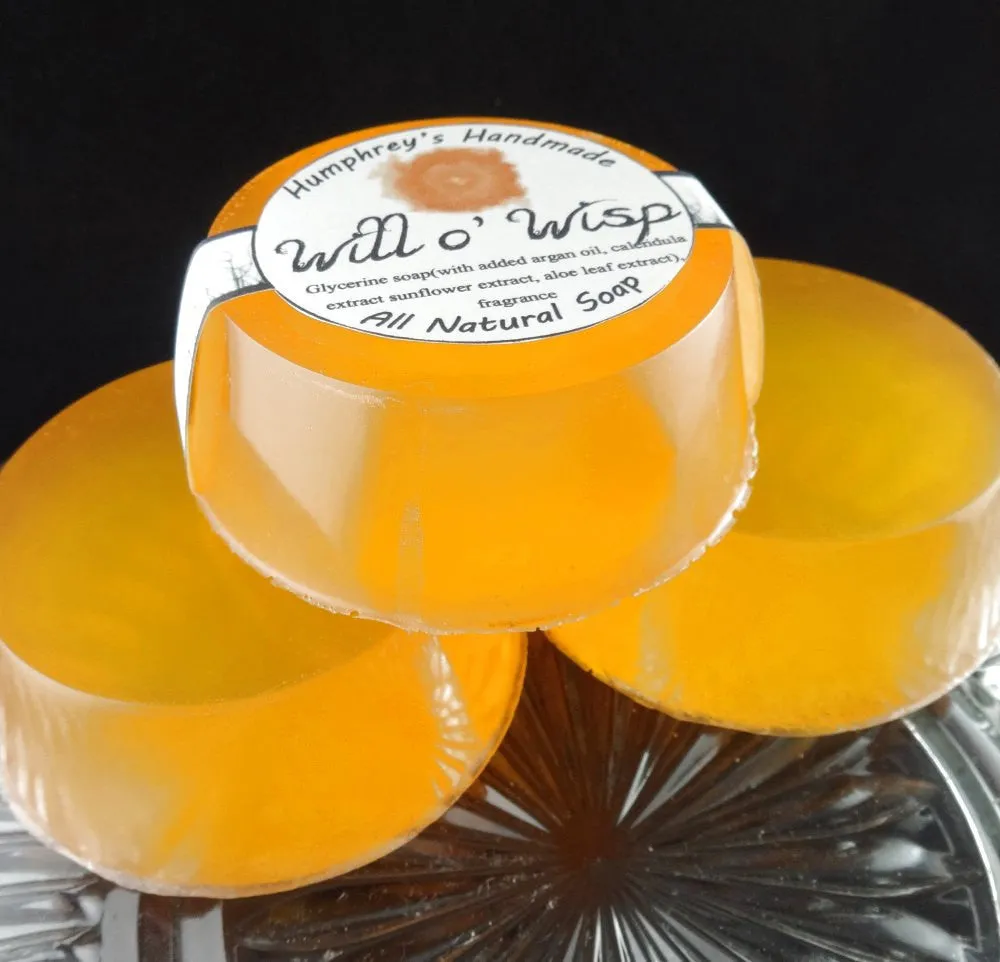 WILL O WISP Soap | Women's Glycerin Soap | Mango | Strawberries | Grapefruit | Freesia | Amber | Shave Soap