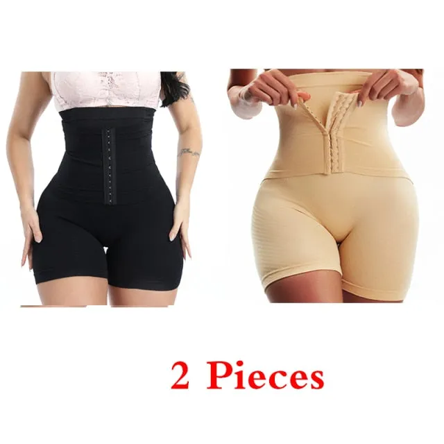 Women Waist Trainer Shapewear Tummy Control Body Shaper Shorts Hi-Waist Butt Lifter Thigh Slimmer Slimming Buckle Panties